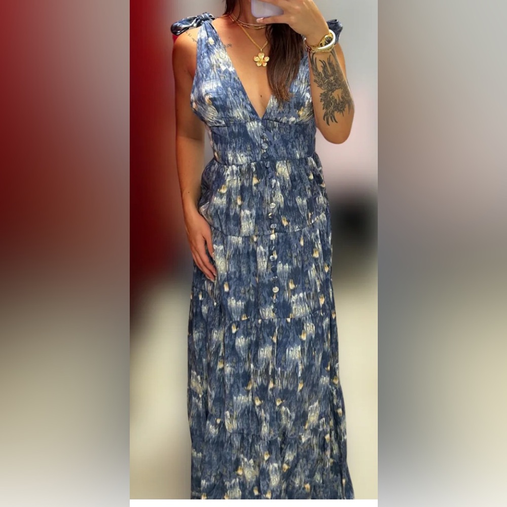 Blue Patterned Women's Dress